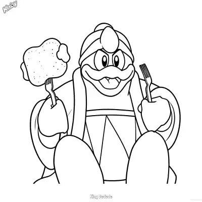 Free printable King Dedede 7 Coloring Page - Free Printable Kirby PDFS Coloring Sheets coloring page