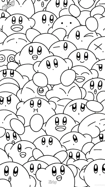 Free printable Kirby 3 Coloring Page - Free Printable Kirby PDFS Coloring Sheets coloring page