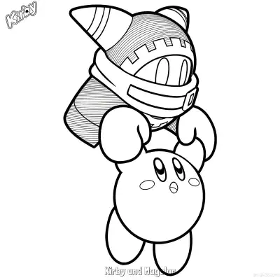 Free printable Kirby and Magolor  Coloring Page - Free Printable Kirby PDFS Coloring Sheets coloring page