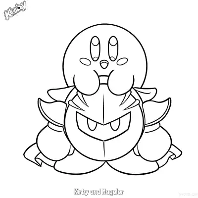 Free printable Kirby and Magolor 2 Coloring Page - Free Printable Kirby PDFS Coloring Sheets coloring page