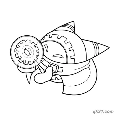 Free printable Magolor Holding Gear Magic Kirby Coloring Page coloring page