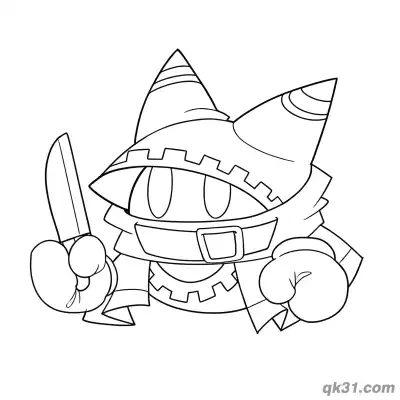 Free printable Magolor Holding Knife Cartoon Coloring Page coloring page