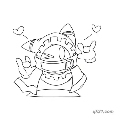 Free printable Magolor Making Rock On Sign with Hearts Coloring Page coloring page