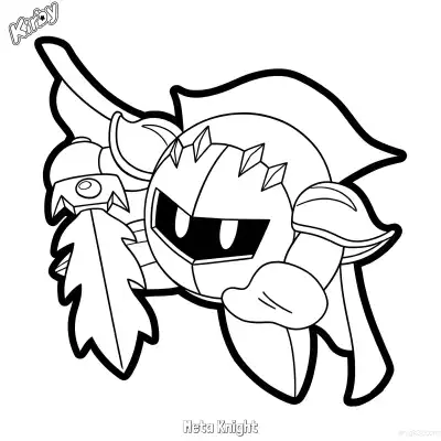 Free printable Meta Knight  Coloring Page - Free Printable Kirby PDFS Coloring Sheets coloring page