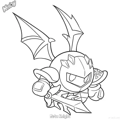 Free printable Meta Knight 1 Coloring Page - Free Printable Kirby PDFS Coloring Sheets coloring page