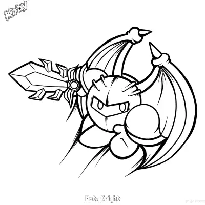 Free printable Meta Knight 2 Coloring Page - Free Printable Kirby PDFS Coloring Sheets coloring page