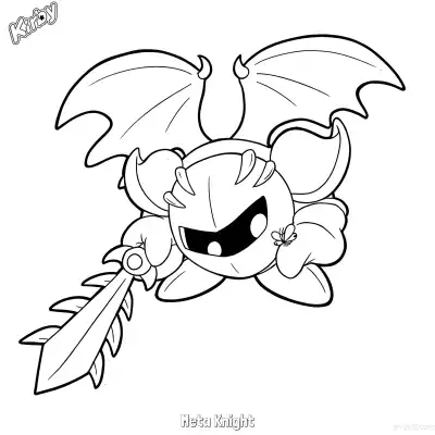 Free printable Meta Knight 3 Coloring Page - Free Printable Kirby PDFS Coloring Sheets coloring page