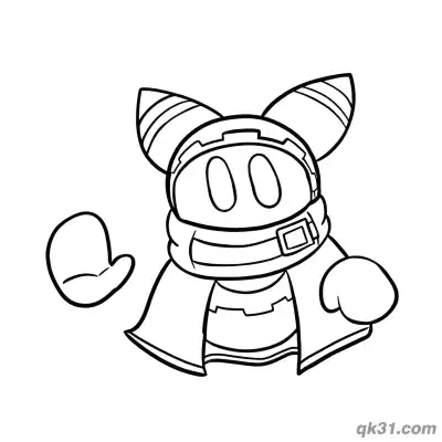 Free printable Waving Magolor Simple Kirby Coloring Page coloring page