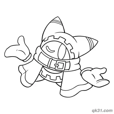 Free printable Winking Floating Magolor Cute Kirby Coloring Page coloring page