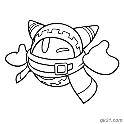 Free printable Winking Magolor Floating Kirby Coloring Page coloring page