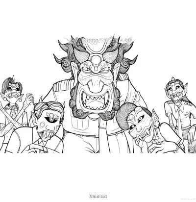 Free printable Demons  Coloring Page - Free Printable KPop Demon Hunters PDFS Coloring Sheets coloring page