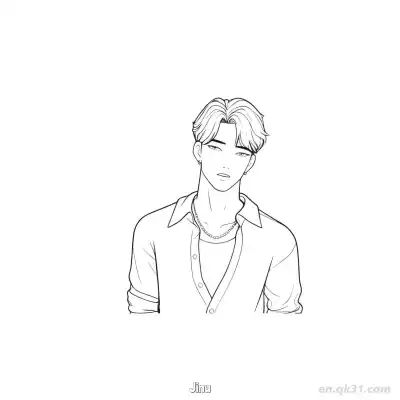 Free printable Jinu Saja Boys Classic Tilted Side Profile Coloring Page coloring page