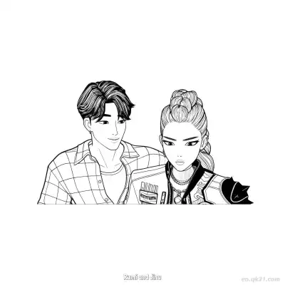 Free printable Rumi and Jinu Together Coloring Page coloring page