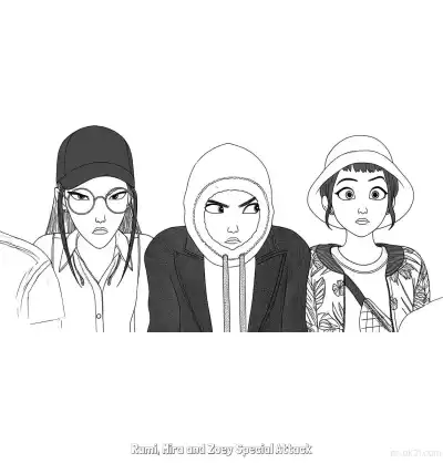Free printable Rumi Mira Zoey Disguise Special Attack Coloring Page coloring page