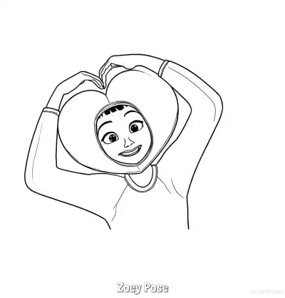 Free printable Zoey Pose 4 Coloring Page - Free Printable KPop Demon Hunters PDFS Coloring Sheets coloring page