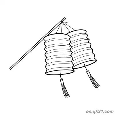 Free printable Double Stacked Accordion Lanterns Coloring Page coloring page