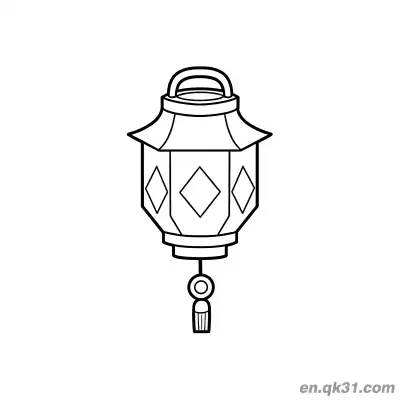 Free printable Hexagonal Lantern with Diamond Pattern Coloring Page coloring page