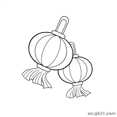 Free printable Large and Small Round Lanterns Coloring Page coloring page