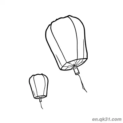 Free printable Large and Small Sky Lanterns Coloring Page coloring page