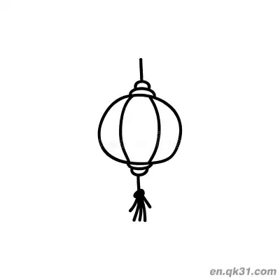 Free printable Minimalist Round Lantern with Tassel Coloring Page coloring page