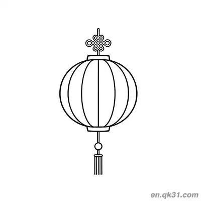 Free printable Round Lantern with Chinese Knot Top Coloring Page coloring page
