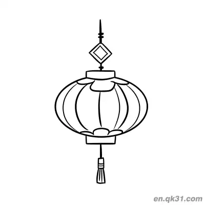 Free printable Round Lantern with Diamond Top Decoration Coloring Page coloring page