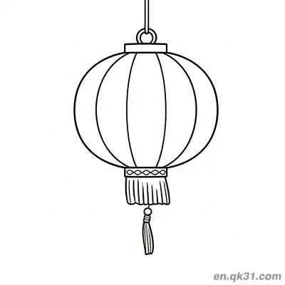 Free printable Round Lantern with Double Layer Tassel Coloring Page coloring page