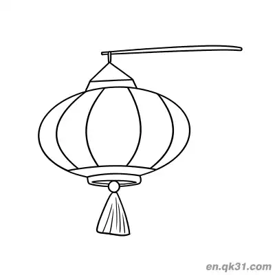Free printable Round Lantern with Hanging Rod Coloring Page coloring page