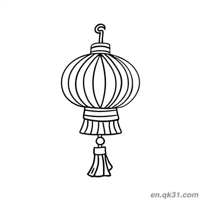 Free printable Round Lantern with Tassel Coloring Page coloring page