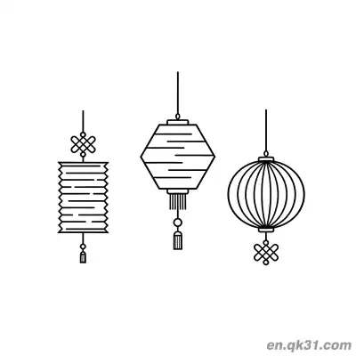 Free printable Three Different Shaped Lanterns Coloring Page coloring page