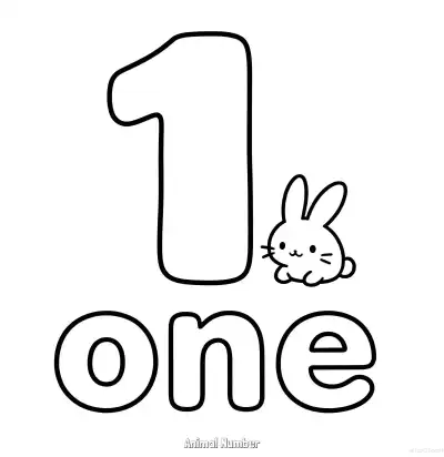 Free printable Animal Number 1  Coloring Page - Free Printable Numbers Coloring Page PDFS Coloring Sheets coloring page