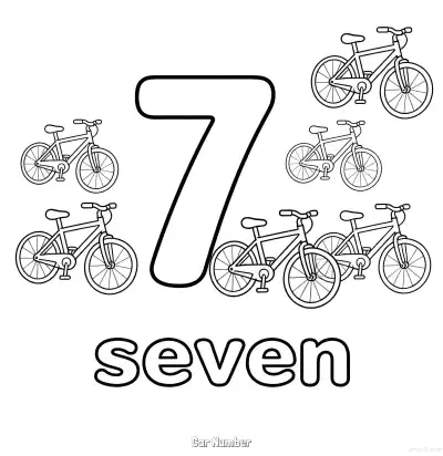 Free printable Car Number 7  Coloring Page - Free Printable Numbers Coloring Page PDFS Coloring Sheets coloring page