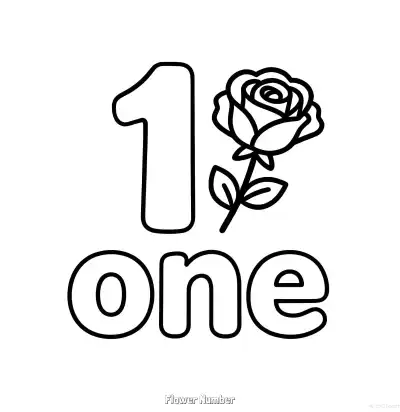 Free printable Flower Number 1  Coloring Page - Free Printable Numbers Coloring Page PDFS Coloring Sheets coloring page