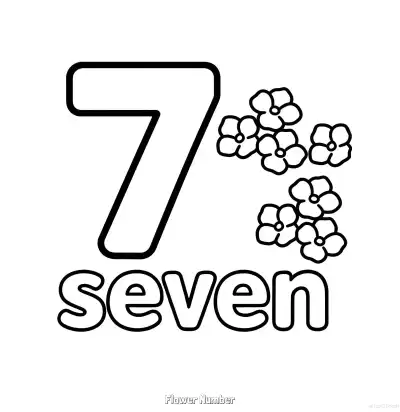 Free printable Flower Number 7  Coloring Page - Free Printable Numbers Coloring Page PDFS Coloring Sheets coloring page
