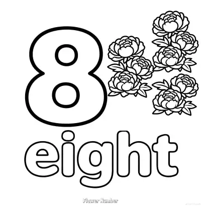 Free printable Flower Number 8  Coloring Page - Free Printable Numbers Coloring Page PDFS Coloring Sheets coloring page