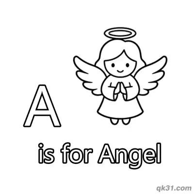 Letter A is for Angel Coloring Page Heavenly Kid Craft Activity