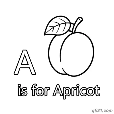 Letter A is for Apricot Coloring Page Healthy Fruit Learning Pdf