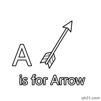 Letter A is for Arrow Coloring Page Archery Sports Printable