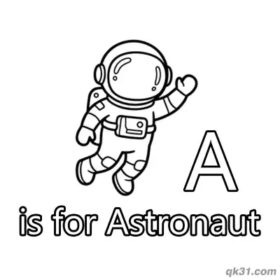 Free printable Letter A is for Astronaut Coloring Page Space Adventure Worksheet for Kids coloring page