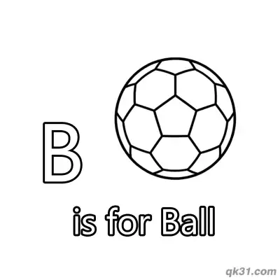 Free printable Letter B is for Ball Coloring Page Easy Sports Activity for Preschool coloring page