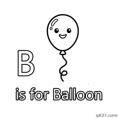 Free printable Letter B is for Balloon Coloring Page Smiling Party Printable Worksheet coloring page