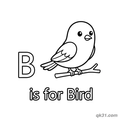 Free printable Letter B is for Bird Coloring Page Singing Nature Printable for Kids coloring page