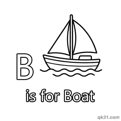 Free printable Letter B is for Sailboat Coloring Page Summer Nautical Activity Pdf for Preschool coloring page