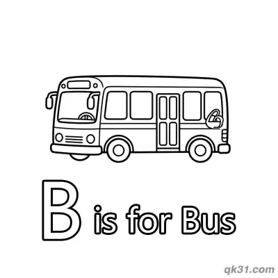 Free printable Letter B is for School Bus Coloring Page Vehicle Transportation Fun Sheet coloring page