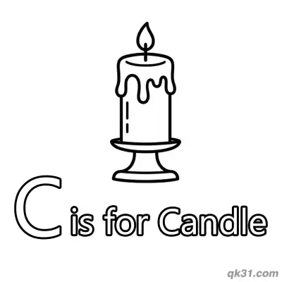 Free printable Letter C is for Candle Coloring Page Warm Glow Printable Pdf coloring page