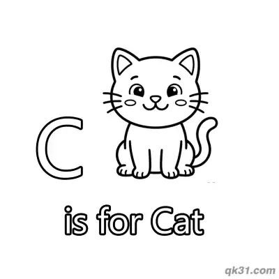 Free printable Letter C is for Cat Coloring Page Adorable Kitten Printable for Toddlers coloring page