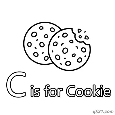 Free printable Letter C is for Cookie Coloring Page Sweet Treat Fun Activity for Kids coloring page
