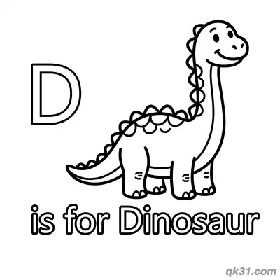 Letter D is for Dinosaur Coloring Page Prehistoric Animal Activity Sheet