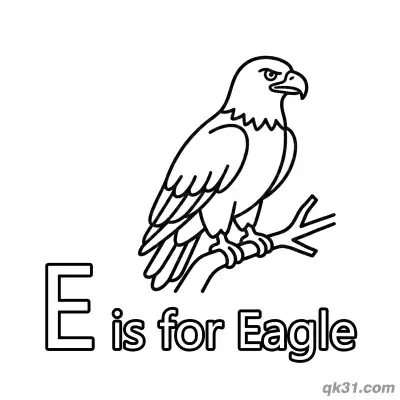 Letter E is for Eagle Coloring Page Majestic Bird Printable for Kids