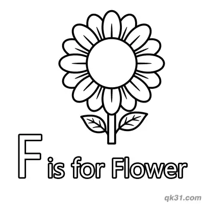 Free printable Letter F is for Flower Coloring Page Spring Nature Activity for Toddlers coloring page